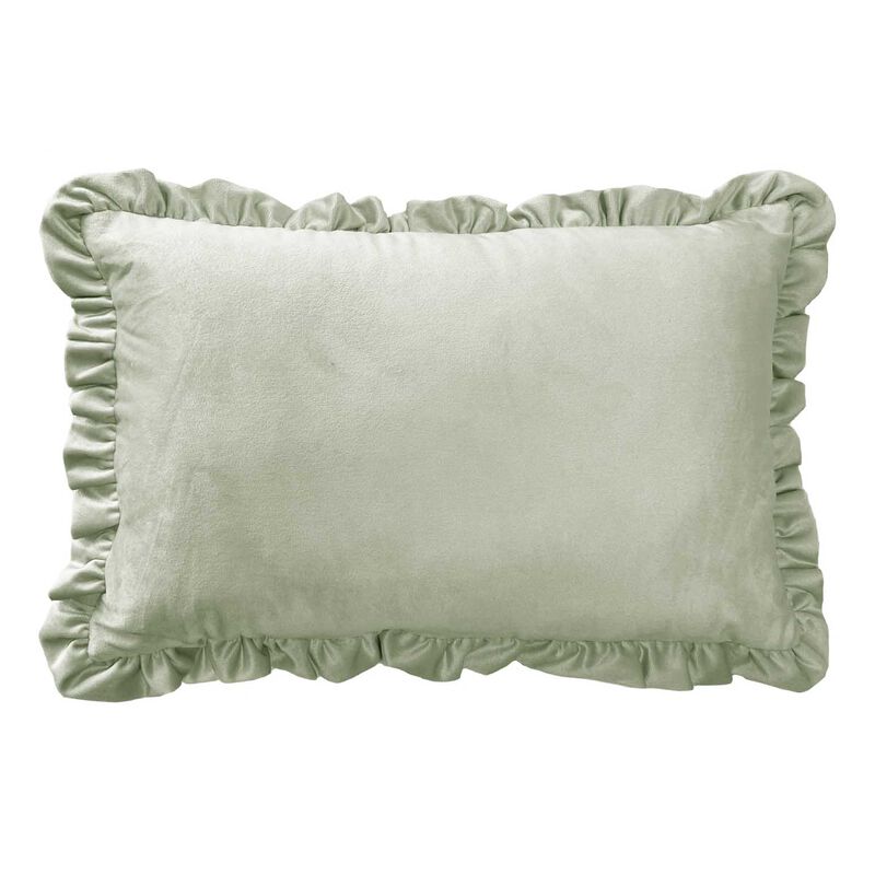 Laura Ashley Riley Velvet Lumbar Cushion Sage Green image number 0